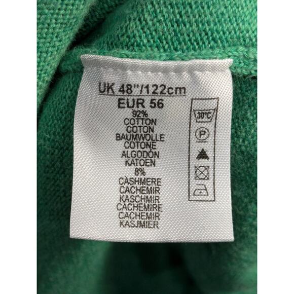 Alan Paine Sweater Mens EU 56 England V Neck Kelly Green Cotton Cashmere Prep - Picture 4 of 13